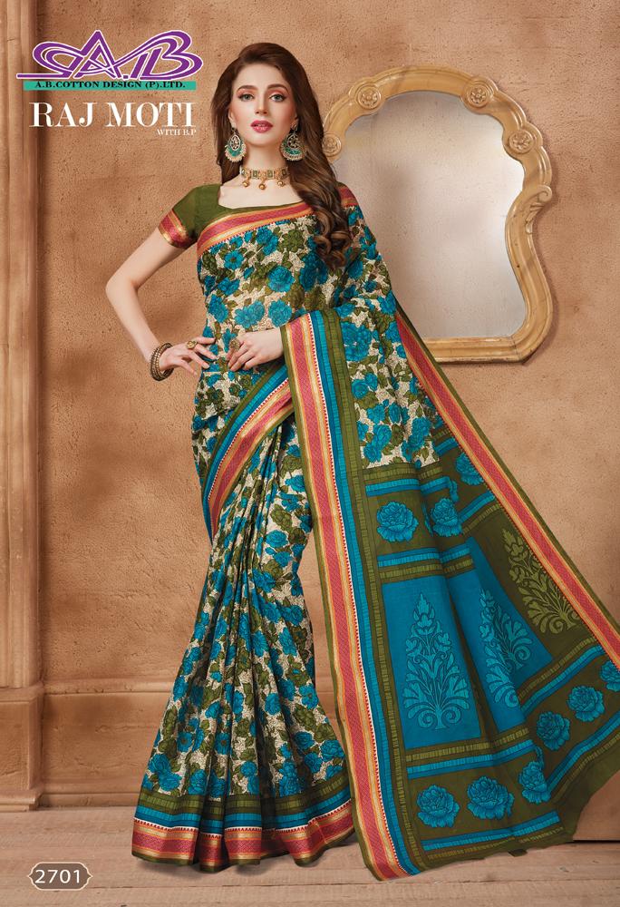AB Rajmoti Pure Cotton Printed Saree Collection